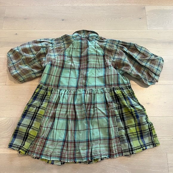 We the Free Moon Bay Mixed Plaid Top tunic mini dress sz M - Picture 9 of 9